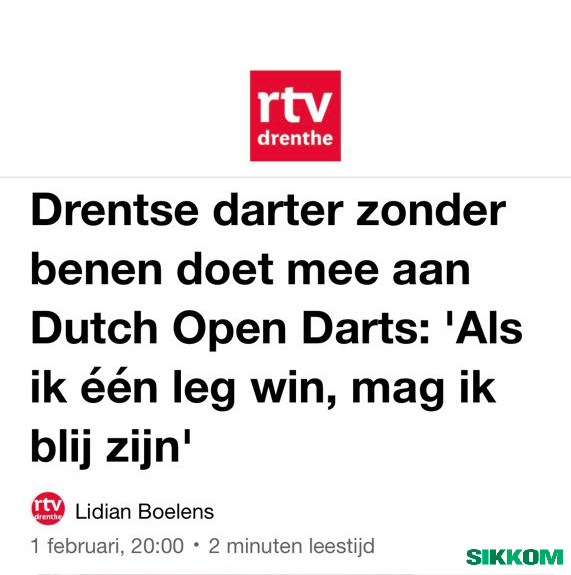 Er zit een fijnbesnaarde koppenmaker met humor bij RTV Drenthe. Die moet wel een goede leerschool hebben gehad. #Drenthe #darter
