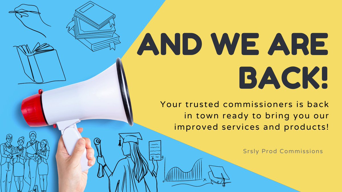 Welcome, acad buddies! We are back in business and open for academic commissions and services! #srslyacads Some of our services: 🌟write-ups 📷Video &amp; photo editing 📷Problem solving 📷timed exams, quizes and many more!  Don't hesitate to send us a DM! LF Commissioner🌟