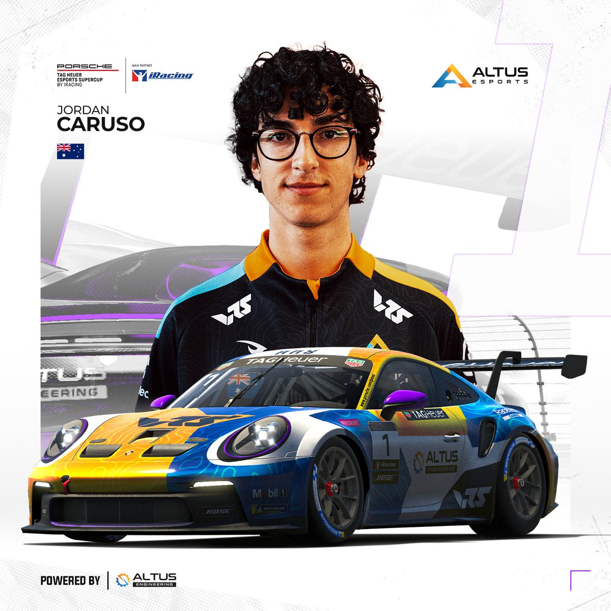 It's time for what everybody wants to win... the Porsche TAG Heuer Esports Supercup! Defending Champion @JCaruso012 looks to go back to back and leave no stone unturned. #WeAreAltus #LetsDoItAgain @PorscheRaces @iRacing
