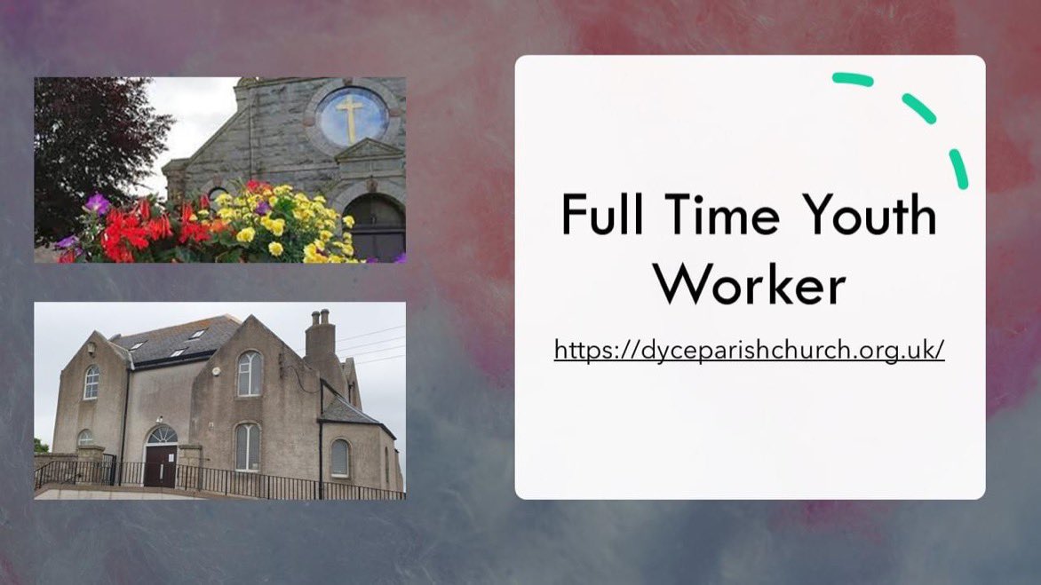 We are looking for a Full Time Youth Worker to join us!  If you would like to find out more please go to our website.  

dyceparishchurch.org.uk