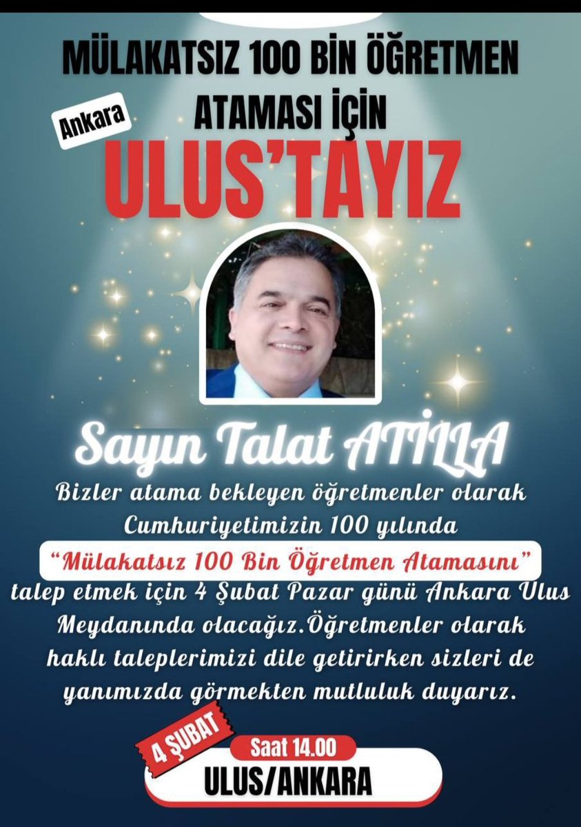 Kalbimle destekliyorum. 
İnşallah geleceğim. 💓
#UlustaMülakatsız100BinAtama