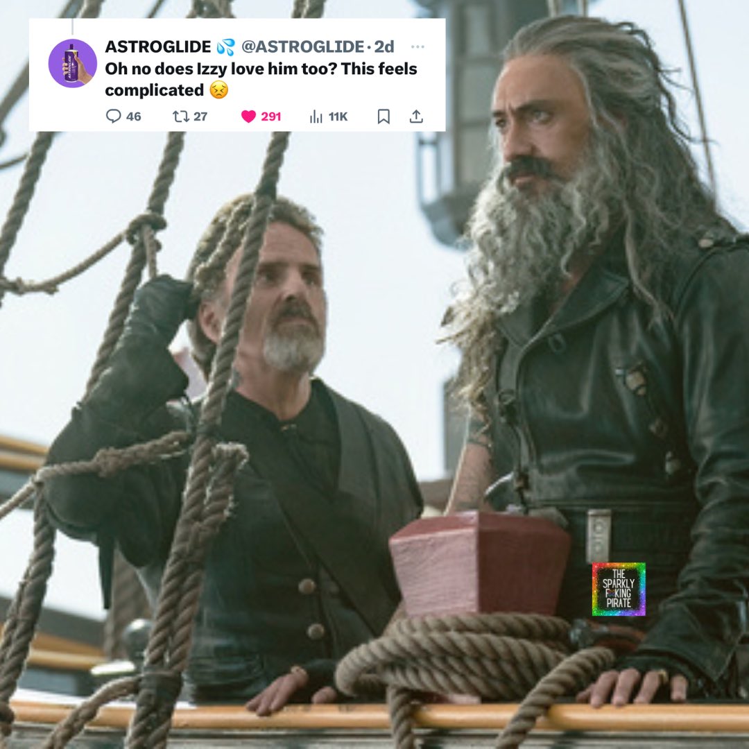 Sparklypiratey's tweet photo. I take my role as ‘Lubesday archivist’ quite seriously, obv. That’s why Im so far behind! Here are some Astroglide reactions to Season 1 episode like 6? the Art of Zuckery. night all! #saveofmd #adoptourcrew #ofmdmemes #ourflagmeansdeathmemes #LubeAsACrew https://t.co/RJ0UHTm26S