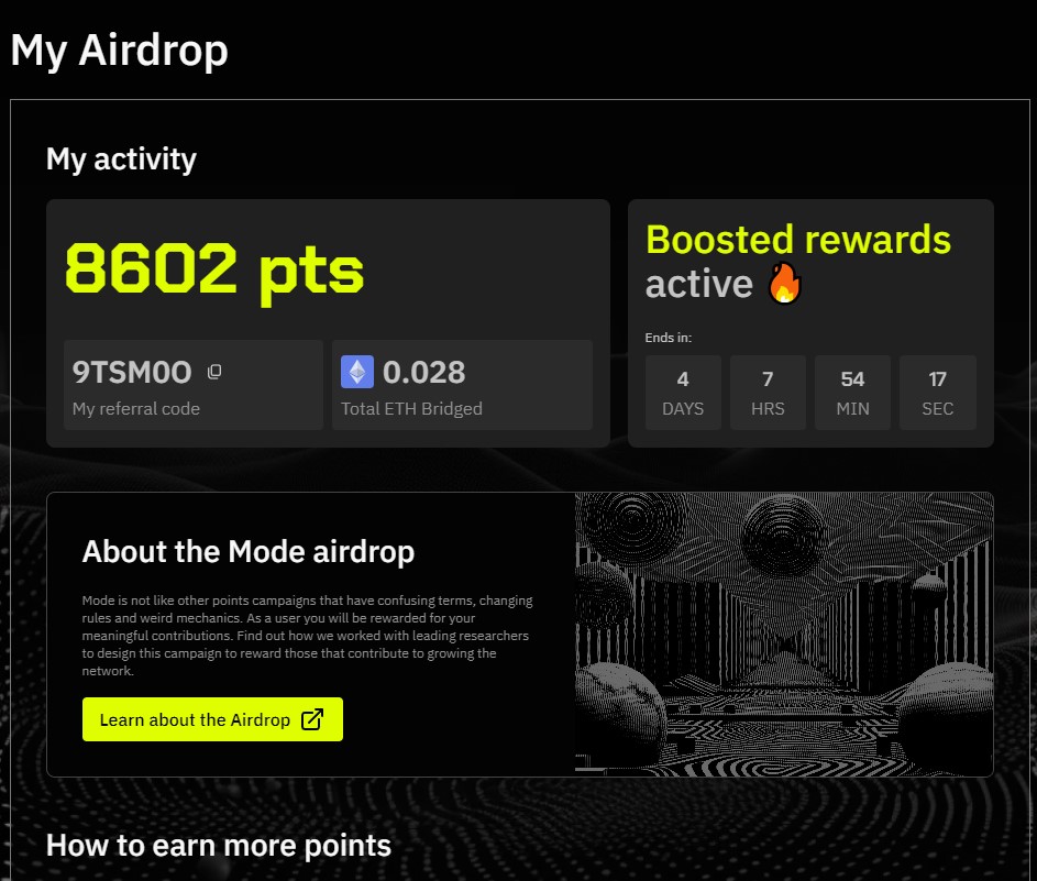 KampholPor's tweet photo. Mode Layer 2 points are live.  This could be a better version of Manta or Blast.  Airdrop has been confirmed
  🔗 Join: https://t.co/FF5VboKxC1     

Steps: 
1.Connect wallet
2.Bridge assets to Mode 

- You can earn points by bridging assets to the MODE network #ModeNetwork https://t.co/y4nX1ozF4V