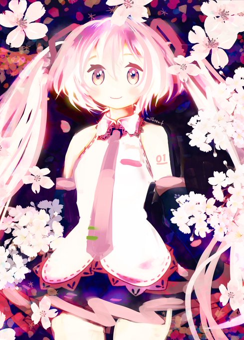 ざくざくと描いた夜桜ミクさん