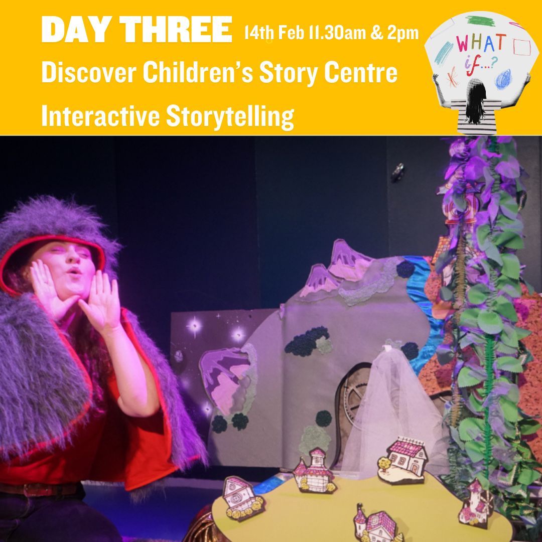 DAY THREE - 14th Feb, 11.30am & 2pm INTERACTIVE STORYTELLING BY DISCOVER CHILDREN'S STORY CENTRE Join an expert Story Builder for a story adventure through a magical world, unfolded before your eyes from a one-of-a-kind suitcase. Book here: buff.ly/3HHxlLB
