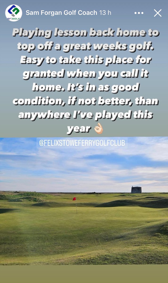 FelixstoweFerryGolf (@felixstoweferry) on Twitter photo Great recommendation from <a href="/SamForgan/">Sam Forgan</a> to play our course right now. If you are a visitor our Winter Warmer offer runs till the end of March
⬇️⬇️
felixstowegolf.co.uk/visitors/speci… Great recommendation from <a href="/SamForgan/">Sam Forgan</a> to play our course right now. If you are a visitor our Winter Warmer offer runs till the end of March
⬇️⬇️
felixstowegolf.co.uk/visitors/speci…