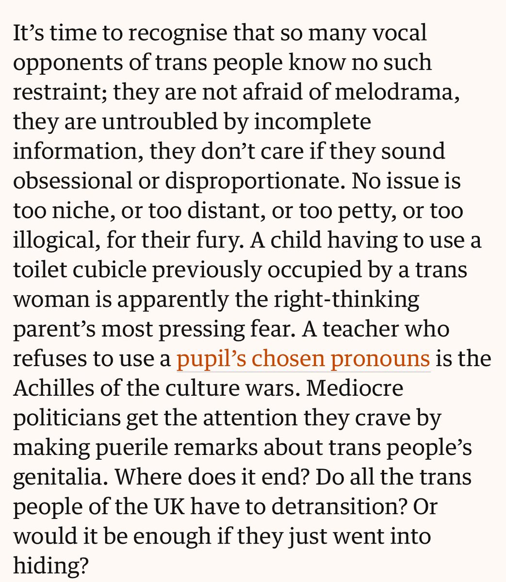 Thank you to @zoesqwilliams for writing so calmingly about the mad transphobia in newspapers and online. Finally, someone calling out the Emperor’s New Clothes. Remember Brianna Ghey’s name, not her killers’ – and confront the transphobia that dogged her theguardian.com/commentisfree/…