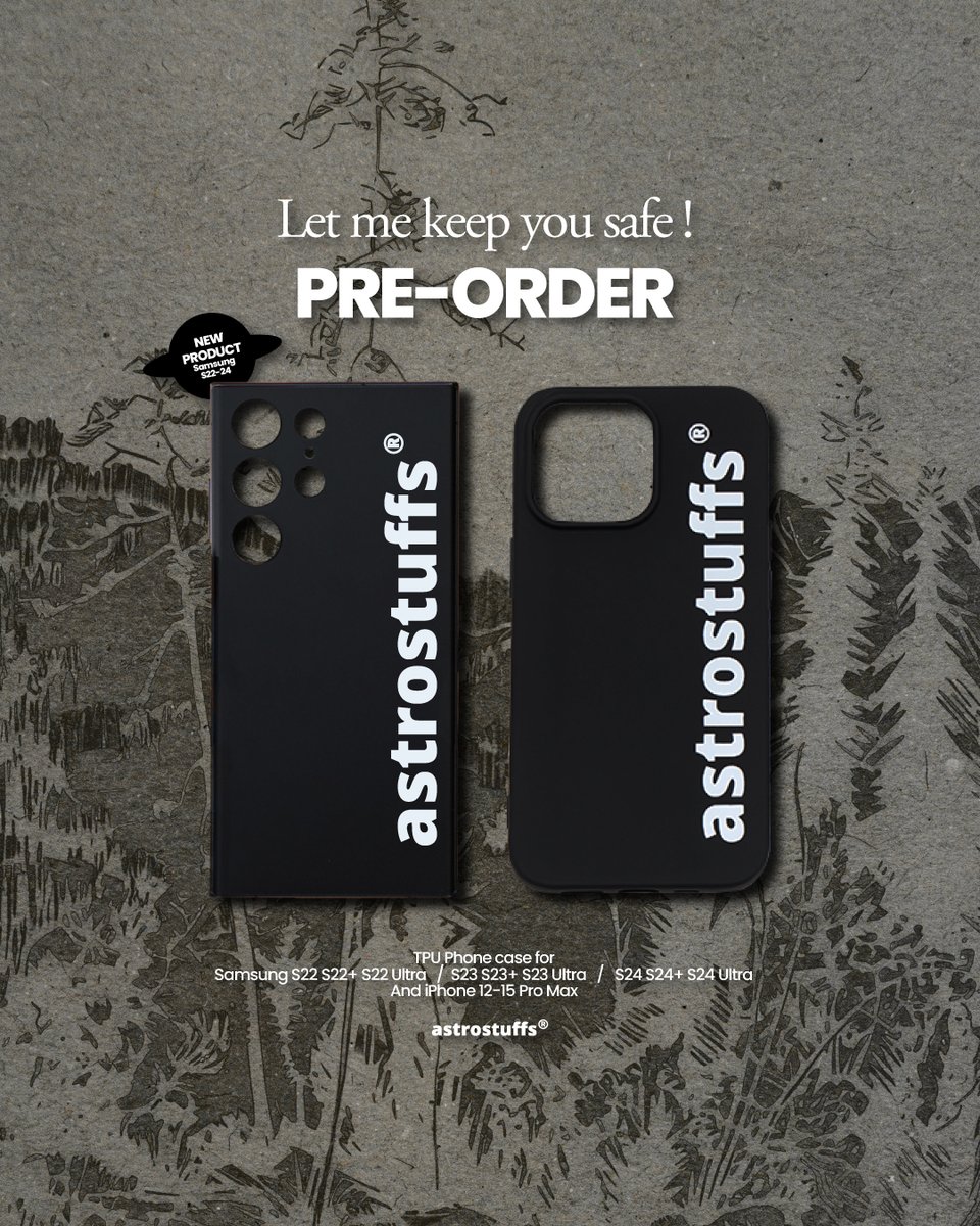 TPU LOGO PHONE CASE PRE-ORDER IS AVAILABLE    

On 5 FEB at 11 AM till  7 FEB at 6 PM 
via LINE SHOPPING only. 

The pre-order case will be shipped in May onwards. 

#astrostuffs