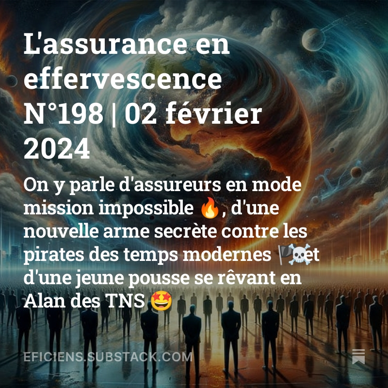 ❓ Où parle-t-on d'assureurs  en mode mission impossible 🔥, d'une nouvelle arme secrète contre les  pirates des temps modernes 🏴‍☠️ et d'une jeune pousse se rêvant en Alan  des TNS 🤩 ?

📧 Dans l'édition 198 de  'L'assurance en effervescence' !

👉 buff.ly/3Um4fJ6