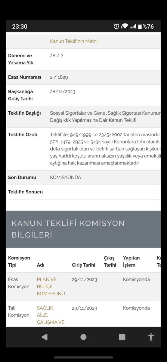 Kademeli Emeklilik için Kanun teklifi tam 2 ay önce komisyona sunuldu.!
Milyonlarca insan bu teklifin akıbetini öğrenmek istiyor.!
Komisyondan olumlu sonuç çıkacağını umuyoruz..
<a href="/TBMMGenelKurulu/">TBMM Genel Kurulu</a> <a href="/isikhanvedat/">Prof. Dr. Vedat Işıkhan</a> <a href="/_cevdetyilmaz/">Cevdet Yılmaz</a> <a href="/vedatbilgn/">Vedat Bilgin</a> <a href="/Akparti/">AK Parti</a> <a href="/RTErdogan/">Recep Tayyip Erdoğan</a> #BorçluDeğilAlacaklıyız