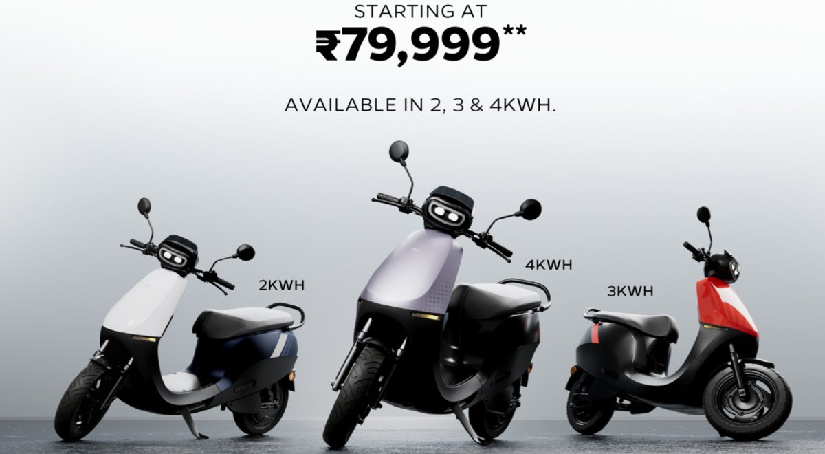 evsaga123's tweet photo. Ola S1X sales starts for 2 kWH and 3 kWH variants! 

https://t.co/8cUAwGrdyw https://t.co/pADRDHB5H2