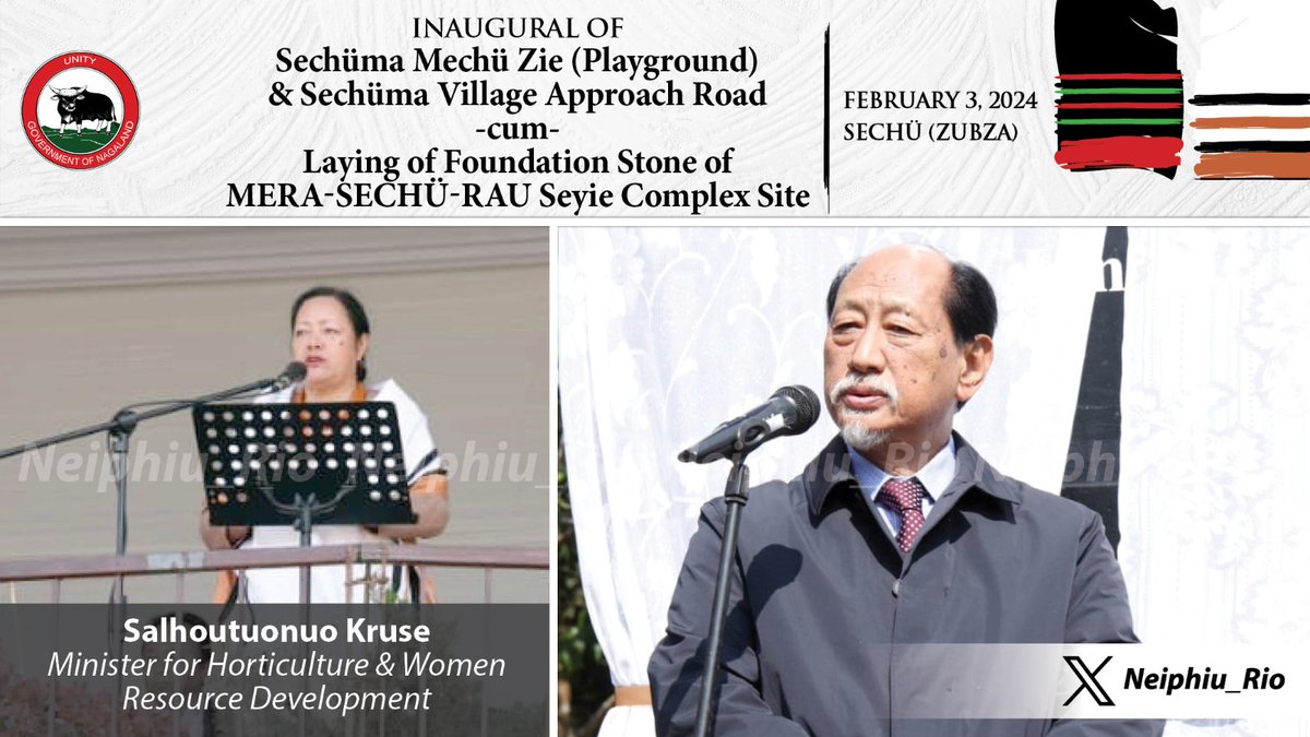 Inaugurated Sechüma playground and Sechüma village approach road and laid foundation stone of Mera-Sechü-Rau Seyie complex site. I congratulate the citizens and hope the new facilities go a long way in serving its purpose, bring people together and foster harmony.