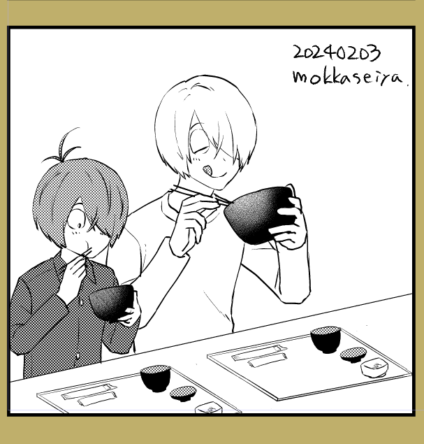 つぶれたけど、可愛く描けたコマ。 