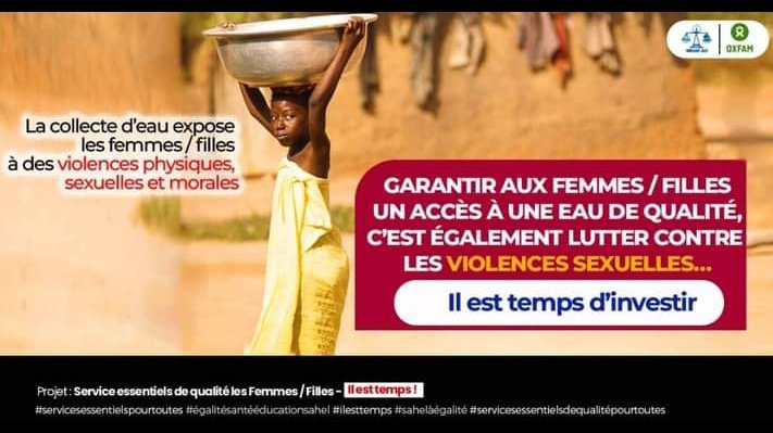 Décideurs politiques du Niger, protégeons nos femmes et filles en allégeant les contraintes liées à l'accès à l'eau.
#CampagneDigitale 
#ServicesEssentielsPourToutes_IlEstTemps
Sahel Égalité - 227 
Wildaf Afrique de l'Ouest 
Wildaf Niger 
Oxfam 
Oxfam au Niger 
UNFPA Niger 
UNICE