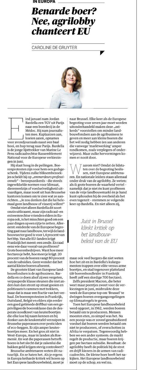 Helder hoe <a href="/CarolineGruyter/">Caroline de Gruyter</a> het even in een paar woorden uitlegt. Weinig tegenin te brengen volgens mij. #boerenprotesten