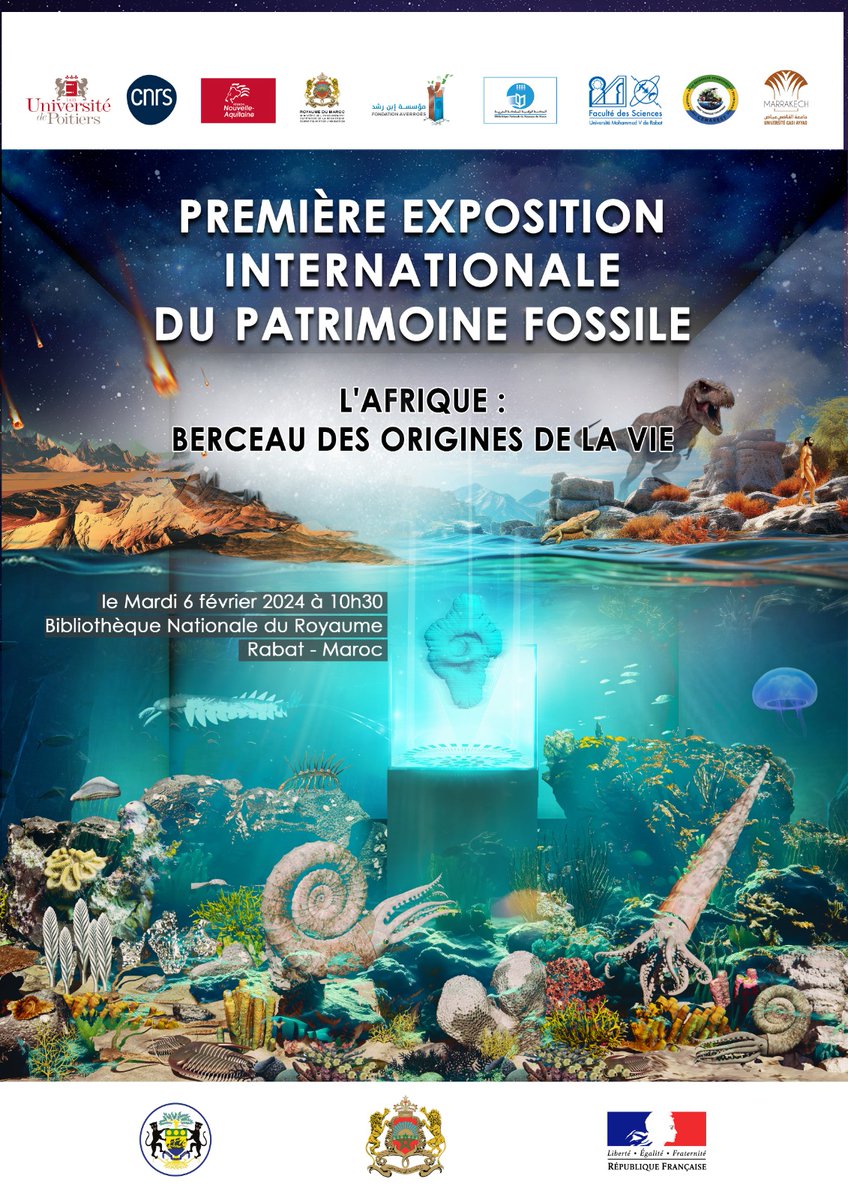 Exposition Internationale "L'Afrique  : Berceau des Origines de la Vie". Ouverte à tout le monde. <a href="/UnivPoitiers/">Université de Poitiers</a> <a href="/CNRS/">CNRS 🌍</a> <a href="/CNRS_INSU/">CNRS Terre & Univers</a> <a href="/DR08_CNRS/">CNRS Centre Limousin Poitou Charente</a> <a href="/NvelleAquitaine/">Nouvelle-Aquitaine</a> <a href="/SPVR_Poitiers/">SPVR - Poitiers</a> <a href="/RFI/">RFI</a> <a href="/sretailleau/">Sylvie Retailleau</a> <a href="/AutourQuestion/">RFI-AutourQuestion</a> <a href="/MAP_Information/">Agence MAP</a> <a href="/franceinter/">France Inter</a> <a href="/acpoitiers/">Académie de Poitiers</a> <a href="/Franceaugabon/">France au Gabon</a>