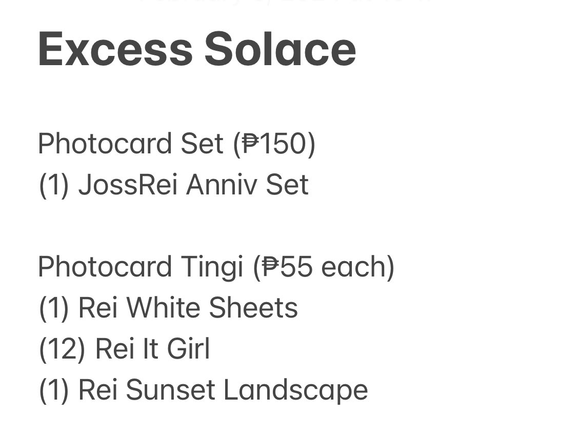 For Sale: #SolaceBatch2 Excess

💸MOP: GCash, Maya
🚚MOD: Shopee Checkout 

Reply to mine!