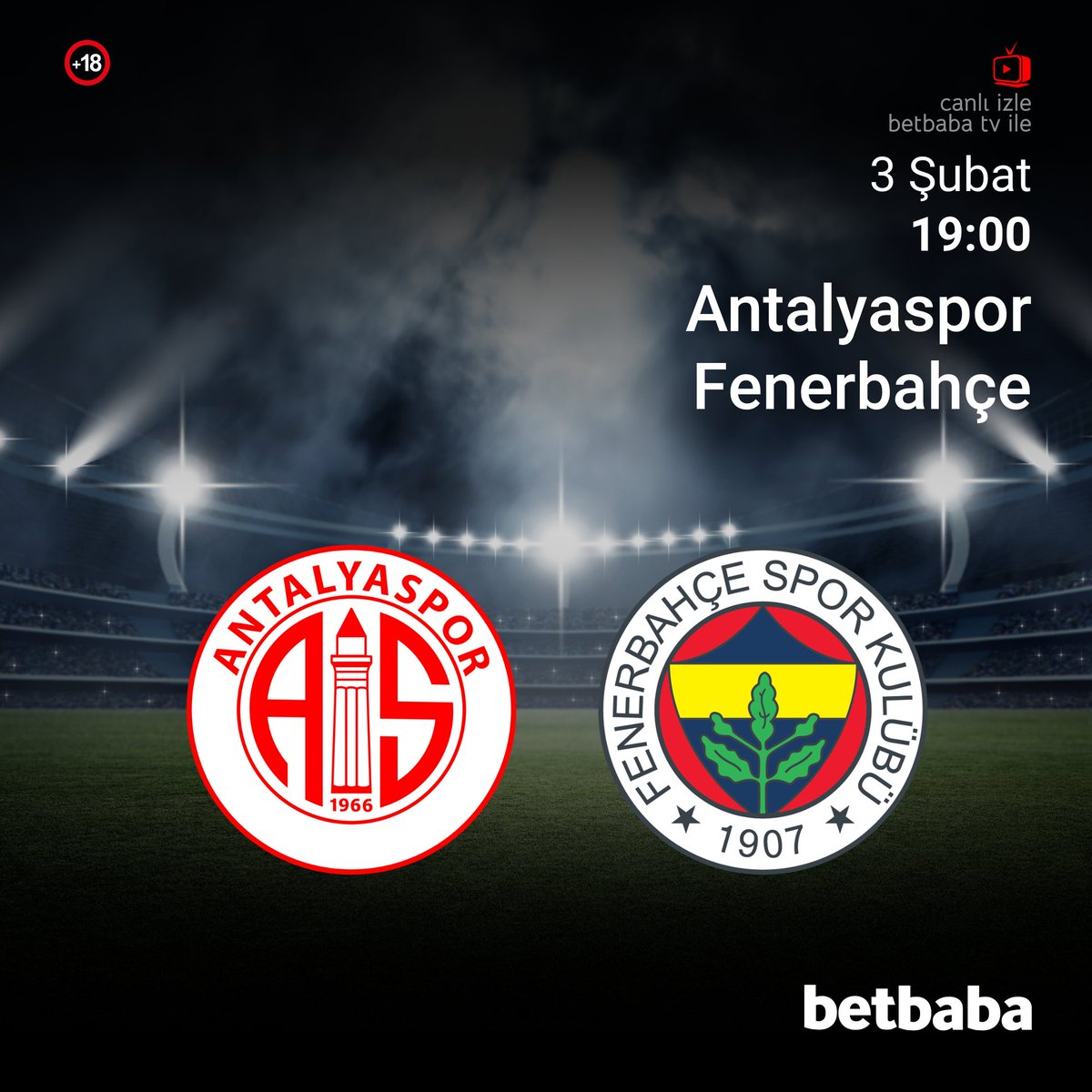 Bu maç kaçmaz! Antalyaspor - Fenerbahçe Maçı akşam BetbabaTV'de!

Antalyaspor 🆚  Fenerbahçe
🗓️03.02.2024
⏰19:00

➡️bit.ly/uyeolbetbaba
➡️t.me/BetbabaTr1
📺bit.ly/betbabatv

#canlilink #canlıtv #betbaba #betbabatv #Spor #bahis #kupon #ANTvFB #süperlig