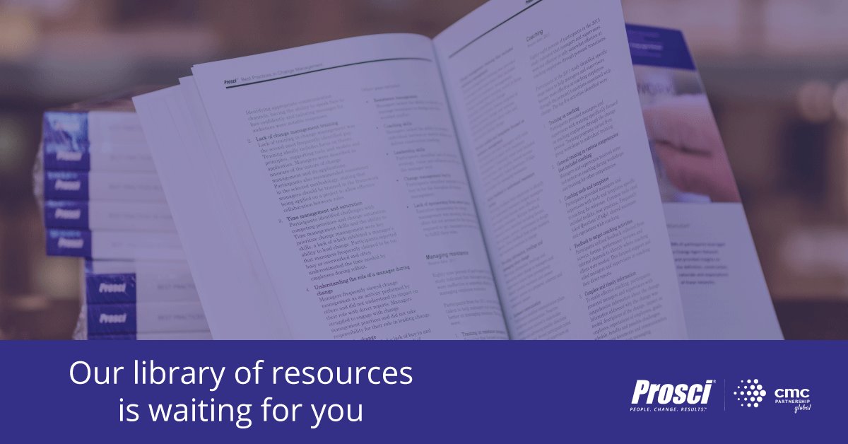 ✍️ Putting together a business case for #ChangeManagement?
🔄 Integrating change management into your #Agile processes?
🔎 Searching for more material related to managing resistance?

Discover our Change Management Library of Resources!
hubs.ly/Q02h145n0

#ProsciEurope
