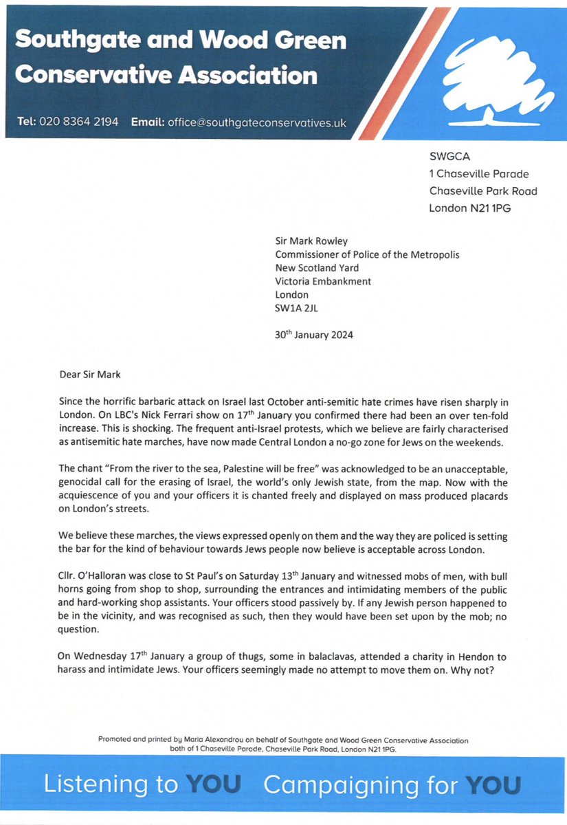 Southgate and Wood Green Conservative Association tweet media