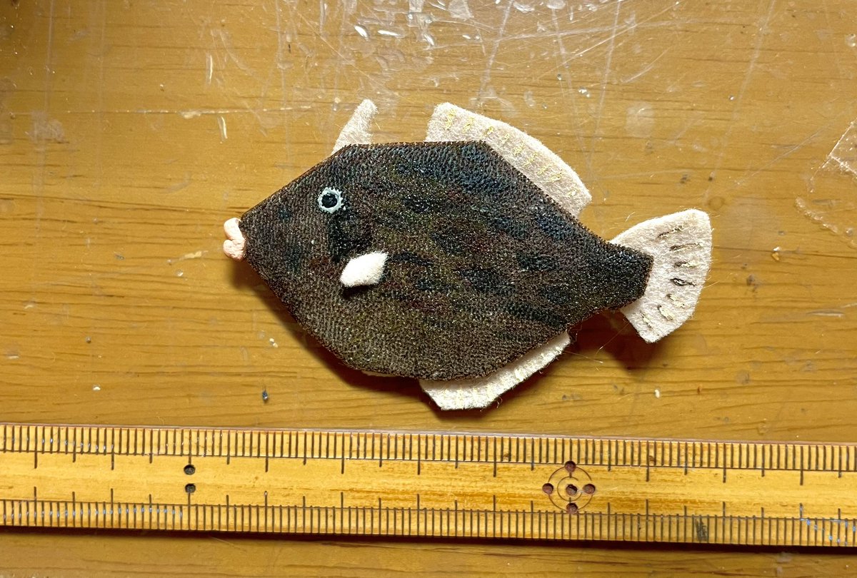 kinomepan's tweet photo. カワハギの皮をなめしてミニカワハギを作りました🐟 https://t.co/9XEHaoYCXR