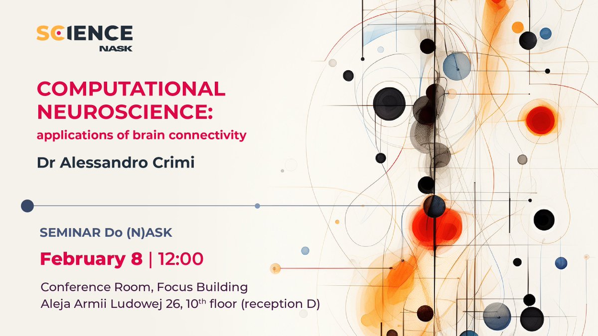 Dr Alessandro Crimi 🧠🩺 @SanoScience will showcase how GCNs are reshaping our approach to understanding neural functions. February 8, start at 12:00 p.m. @NASK_pl Science, al. Armii Ludowej 26, Focus, Warsaw, Poland Online - YouTube youtube.com/watch?v=fjop1r…