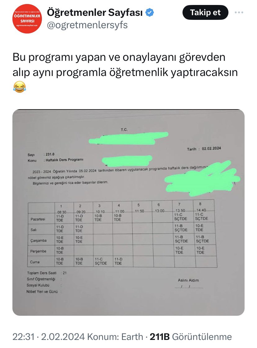 Üyemizin uzun süredir mobbing yaptığını iddia ettiği okul müdürüyle ilgili Pazartesi Günü Savcılığa suç duyurusu, İl ve İlçe Milli Eğitim Müdürlüğü'ne gerekli şikayet başvuruları yapılacaktır..

Kamuoyunun bilgisine sunarız.

@HurSen01 
<a href="/HurEgitimSen/">Hürriyetçi Eğitim Sen Genel Merkezi</a>