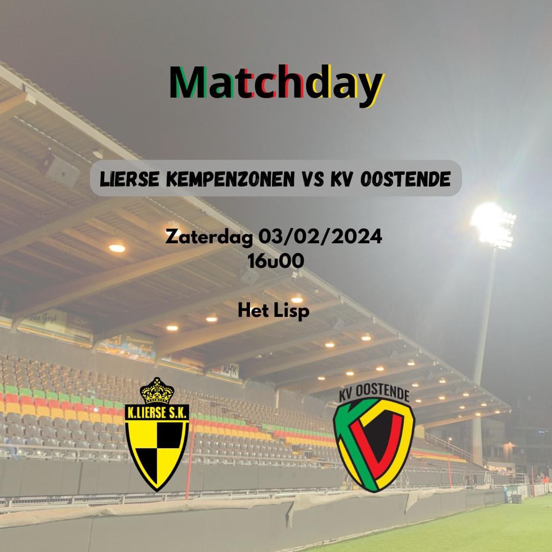 𝑴𝒂𝒕𝒄𝒉𝒅𝒂𝒚 

Maak jij de verplaatsing naar Lierse?

Meer info:
🔗 kustboys.be/2024/01/23/sk-… 

👀 Pronostiek?
COME ON KAVEE 💚❤️💛