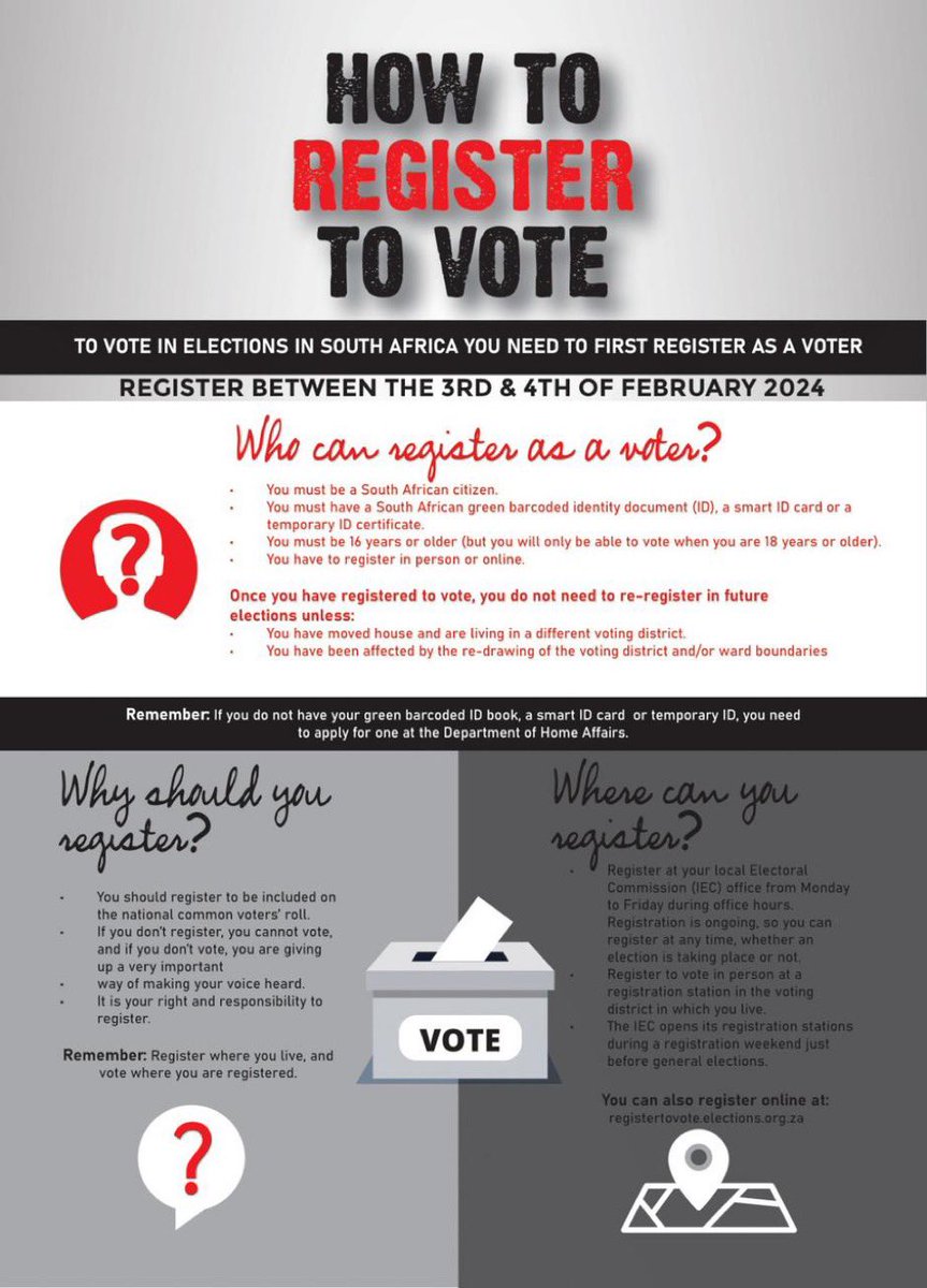 Here’s how you can register to vote… @ActivateZA @IECSouthAfrica #WeAreVoting