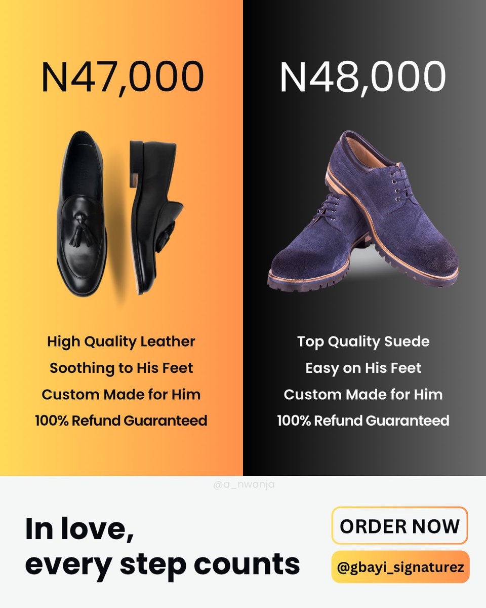 14th of Feb this year will make it two years since I got my first well hand-crafted shoes from a Nigerian vendor. Sadly, I failed to give her a product review.

Two years later, both shoes are still fresh and fly.

@gbayi_signature please accept this custom ad as my apology.