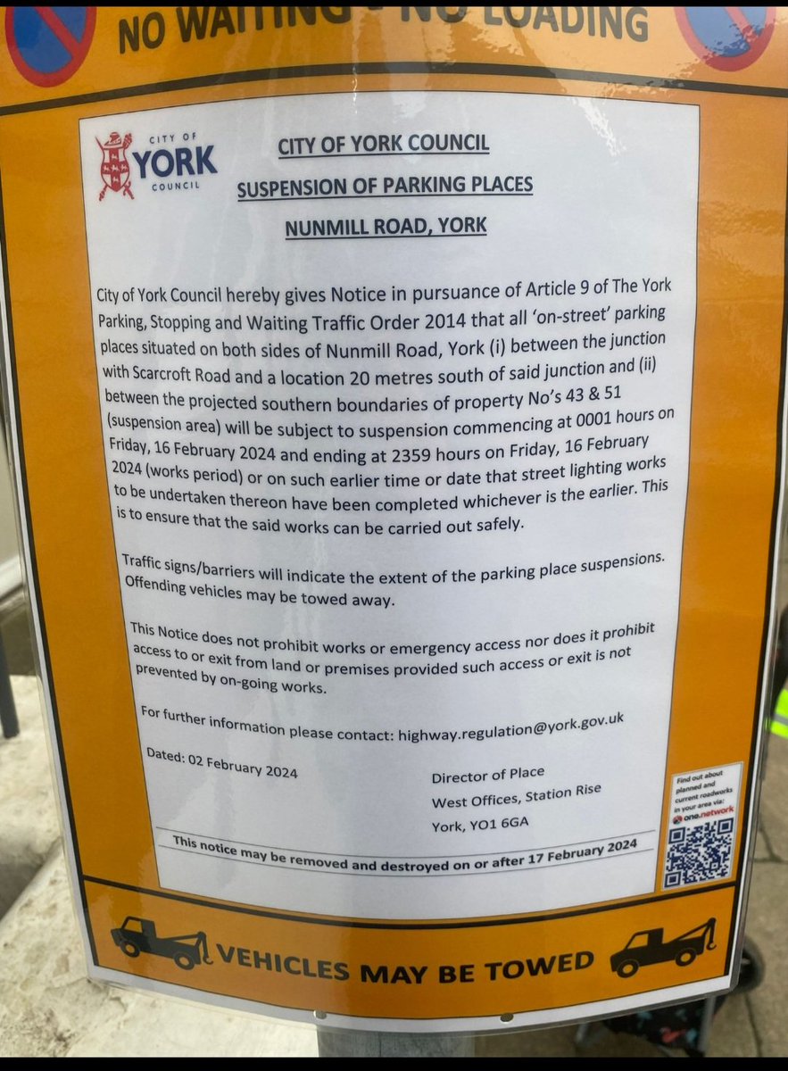Could this message be any more complicated <a href="/CityofYork/">City of York Council</a> ? 
And why it is being displayed in Nunmill Street when it clearly twice mentions Nunmill Road which, by the way, doesn't exist, is beyond me. 
Too busy covering your backs to provide clear, useful and accurate information