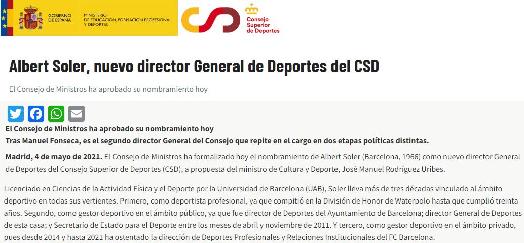 futbolgate_ES's tweet image. 50 días después de que Hacienda comunicó al Barça sobre la investigación #Negreira, Soler dejó el FCB. 35 días después, es nombrado directo general del CSD.

El CSD amplió las faltas leves y graves pero no las muy grave que afecta el #Barçagate 

👉 futbolgate.com/investigaci%C3…