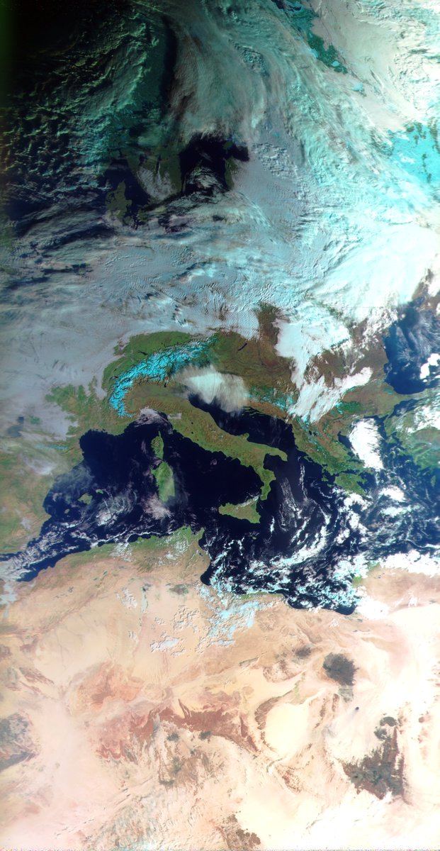 iw2agj_enrico's tweet image. Meteor MN2-3 System HRPT IMAGE RGB 03 Feb 2024 UT 08.17
