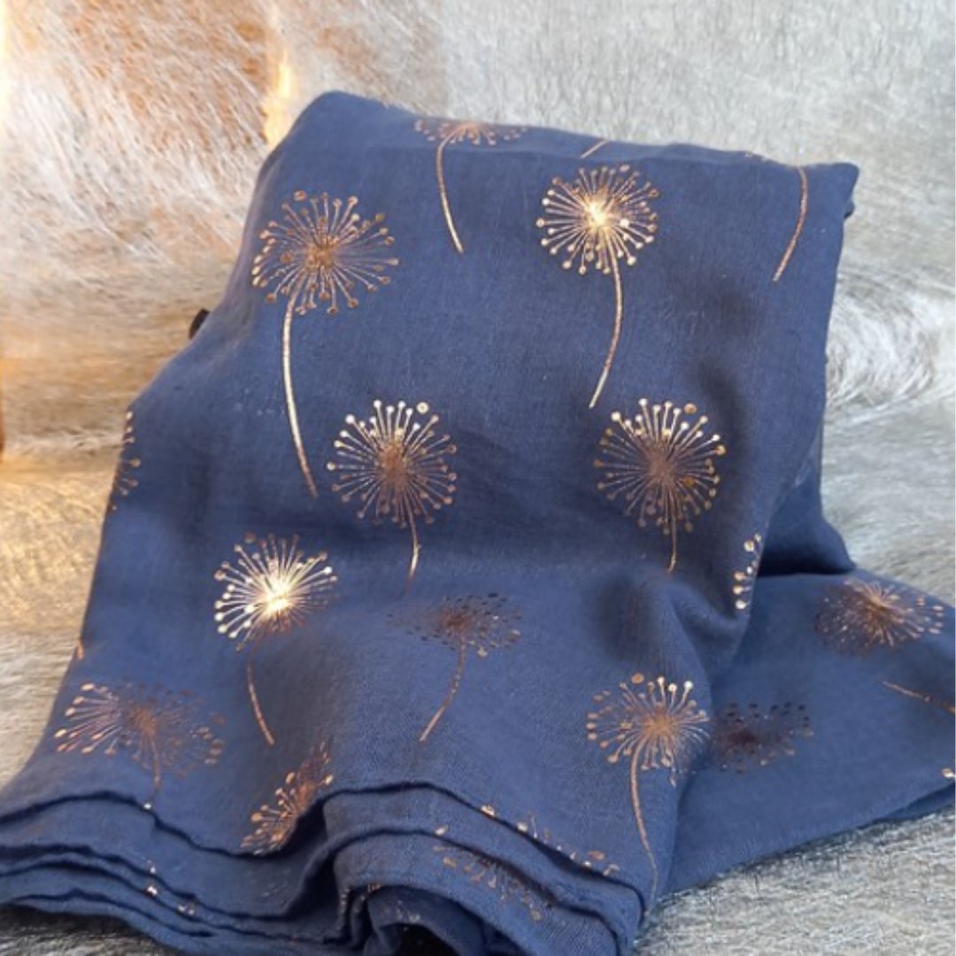 Our beautiful dandelion scarves are wonderfully soft and the metallic detail makes them a real show stopper. Perfect to match any outfit, they also make a wonderful gift. Get yours here: achingarms.co.uk/shop/