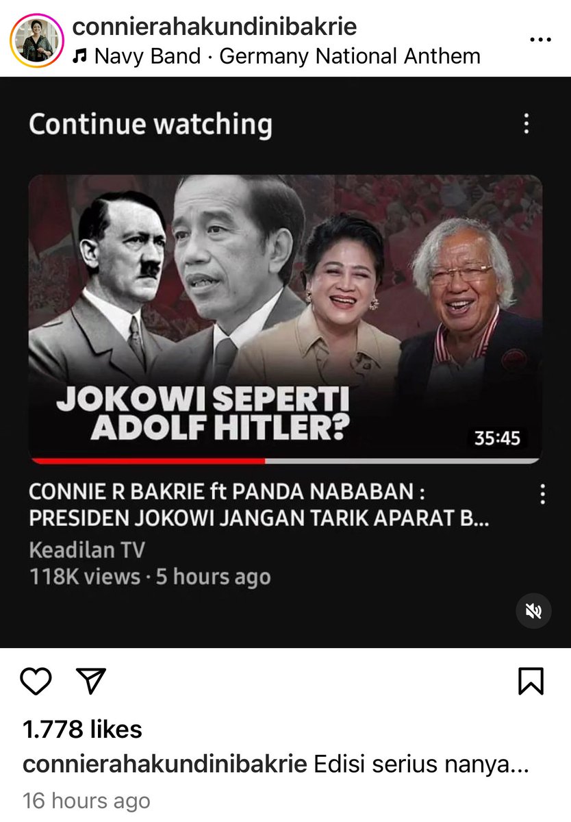 se-KaLap itukah bu Connie sampai bawa foto Hitler ??