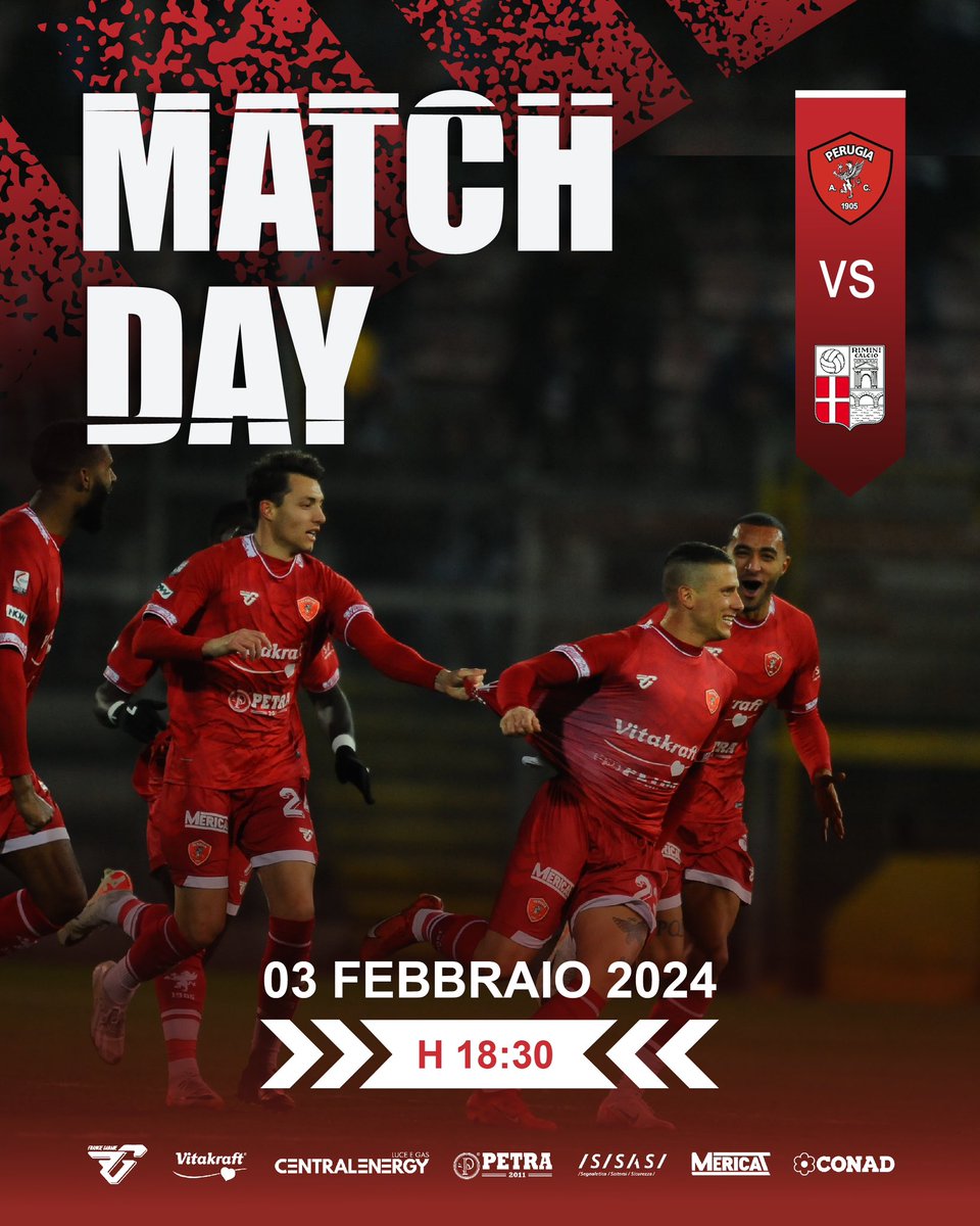 ACPerugiaCalcio's tweet photo. ๐งจMATCH DAY๐ฅ
โฝ๏ธ #PerugiaRimini
โฐ 1๏ธโฃ8๏ธโฃ:3๏ธโฃ0๏ธโฃ
๐ #Curi
๐บ @SkySport @NOWTV_It
Tutti gli aggiornamenti sulla gara con foto e video esclusivi solo nei nostri canali ufficiali!
๐๐๐๐๐ ๐๐ ๐๐๐๐! ๐ช
FORZA RAGAZZI! โช๏ธ๐ด
#forzagrifo @LegaProOfficial #SerieCNOW #PERRIM https://t.co/UVtv1yjZxo