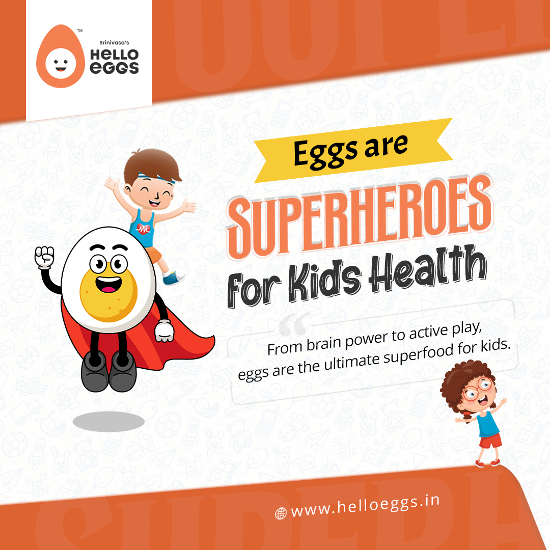 🥚🌟 Fuel your kids' health with eggs! 🌟🥚

From brain power to active play, eggs are the ultimate superfood for kids. 🧠💪

Make breakfast egg-citing and watch them thrive! 🍳✨ 

#EggcellentKids #NutritionWin #Srinivasafarms #Helloeggs 🚀