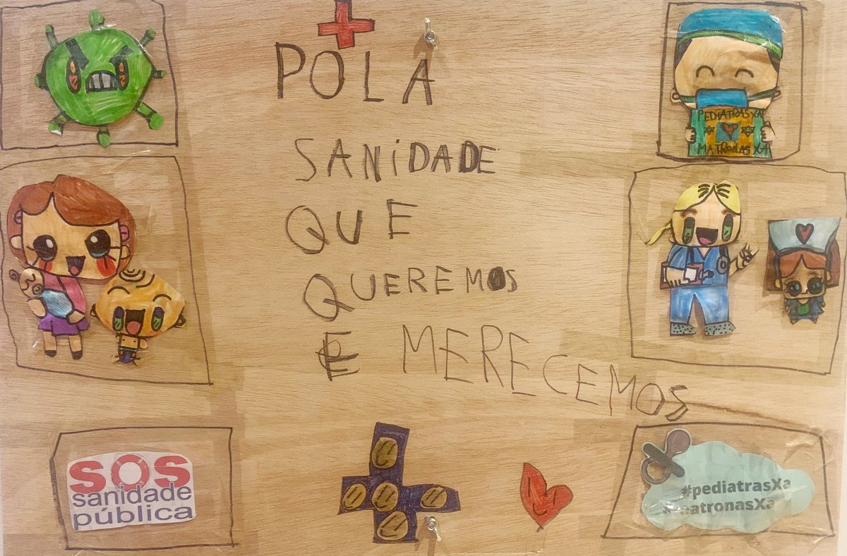 Todas somos #Aísha, la niña de 7 años de Fisterra, donde no hay pediatras desde hace 4 años por decisión de la Xunta. Ella y su hermoso cartel estarán este domingo en la gran manifestación que abarrotará las calles de Compostela contra la destrucción salvaje de la sanidad pública