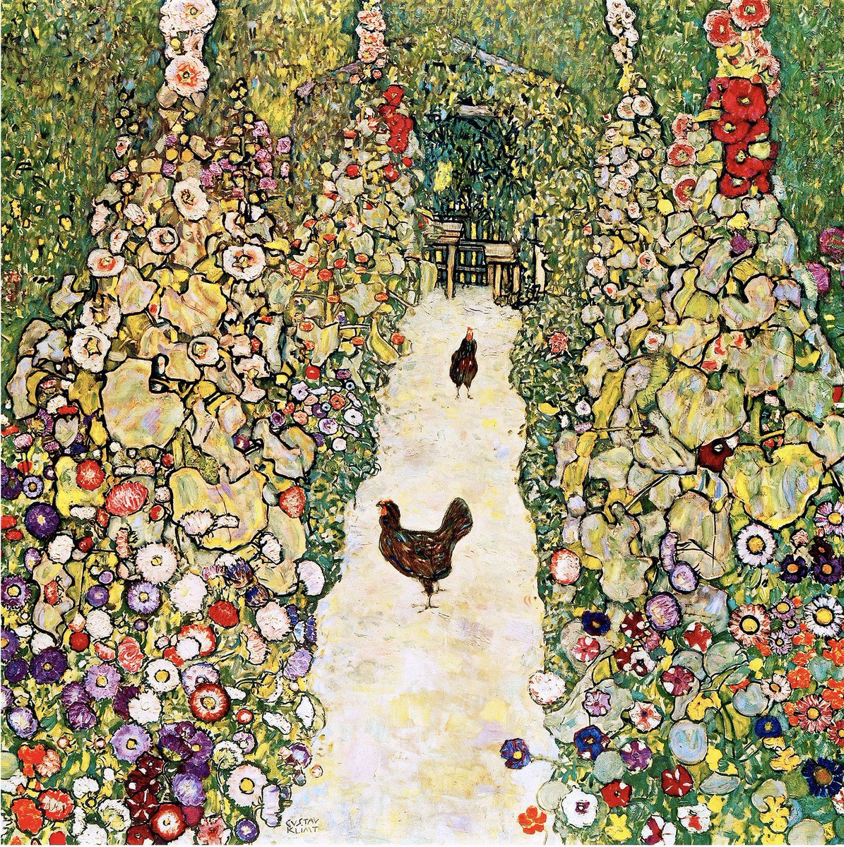 Garden Path with Chickens 1916 #GustavKlimt