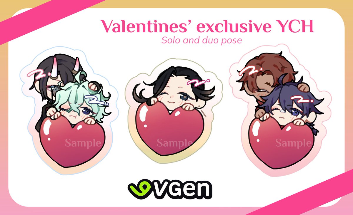 Argcchan's tweet image. ❤️ Last chance to grab those limited Valentines' YCH cmsn, open until 14/02!! ❤️
You can find them exclusively on VGen: vgen.co/argcchan 💌

#VGenOpen