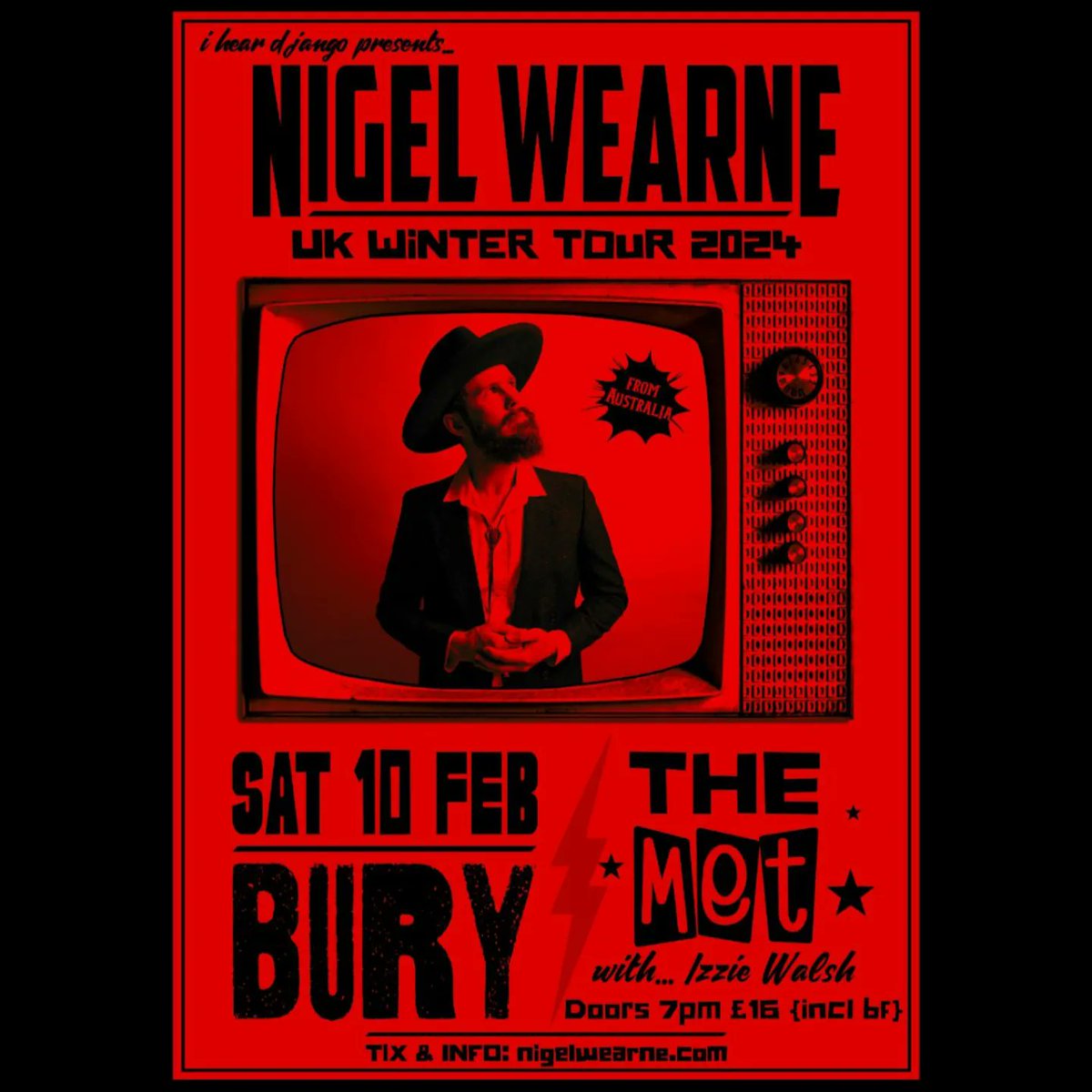 TONIGHT! Come down to @metbury I am supporting the incredible @nigelwearne 🤘🏻🎶