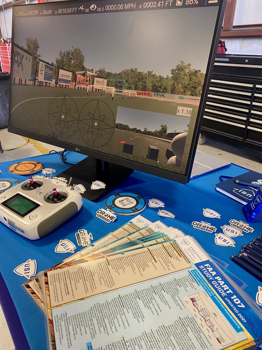 Fly_USI's tweet photo. We are out at Melbourne’s #GirlsinAviationDay Education Event, hosted by Space Coast Women in Aviation Alliance together with @WomenInAviation

We have the #drone simulation station ready and lots of fun swag too! Great way to spend a Saturday!!
#GIAD #GirlsinAviation #WAI #UAS https://t.co/8ZXB1Comkp