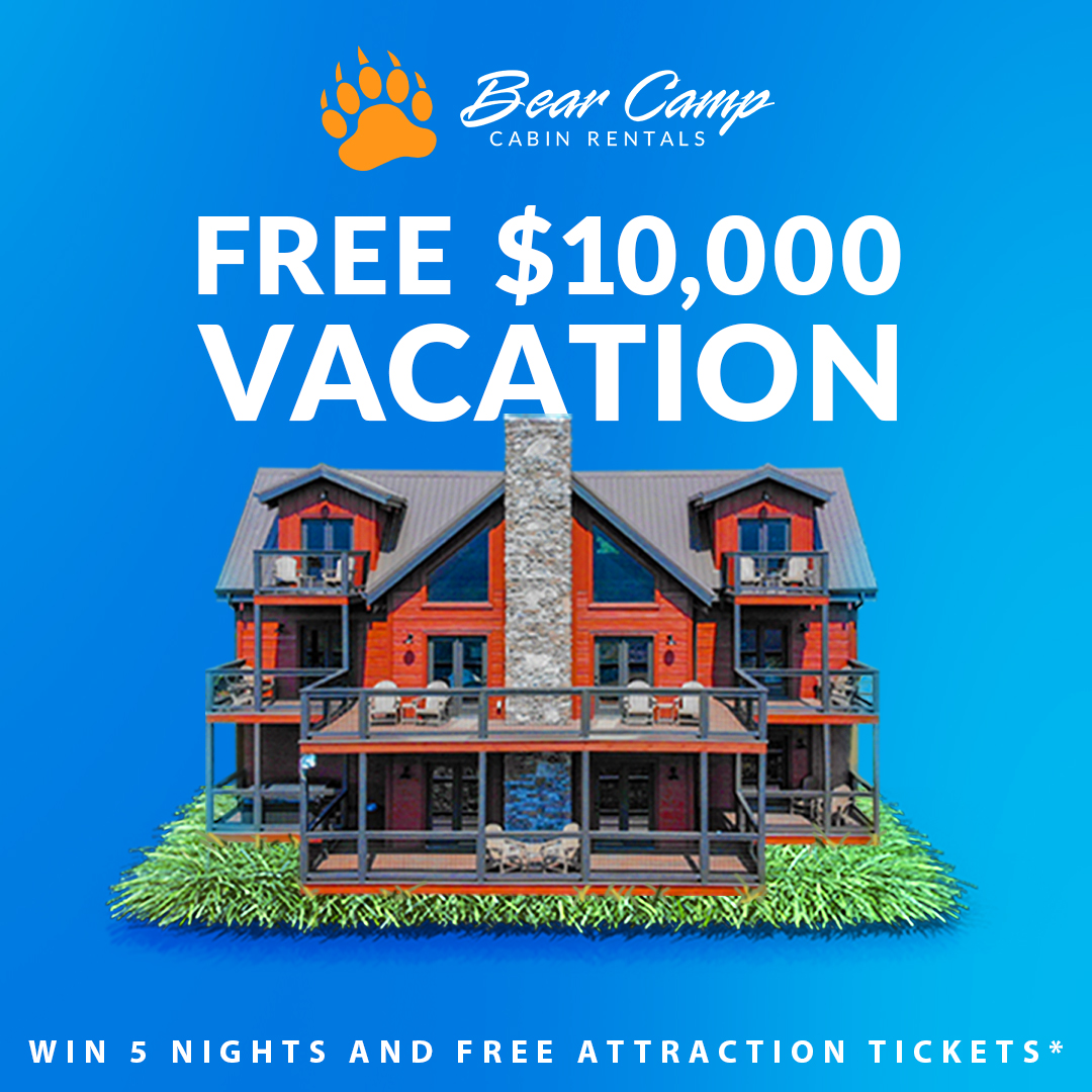 ✨ Giveaway ✨ win 5 nights in Amazing View Lodge &amp; free attraction tickets, worth up to $10,000! Follow us on each of our socials &amp; subscribe to our newsletter for extra entries! 
bearcampcabins.com/giveaway/

#giveaway #free #vacation #tickets #cabin #follow #following #win #drawing