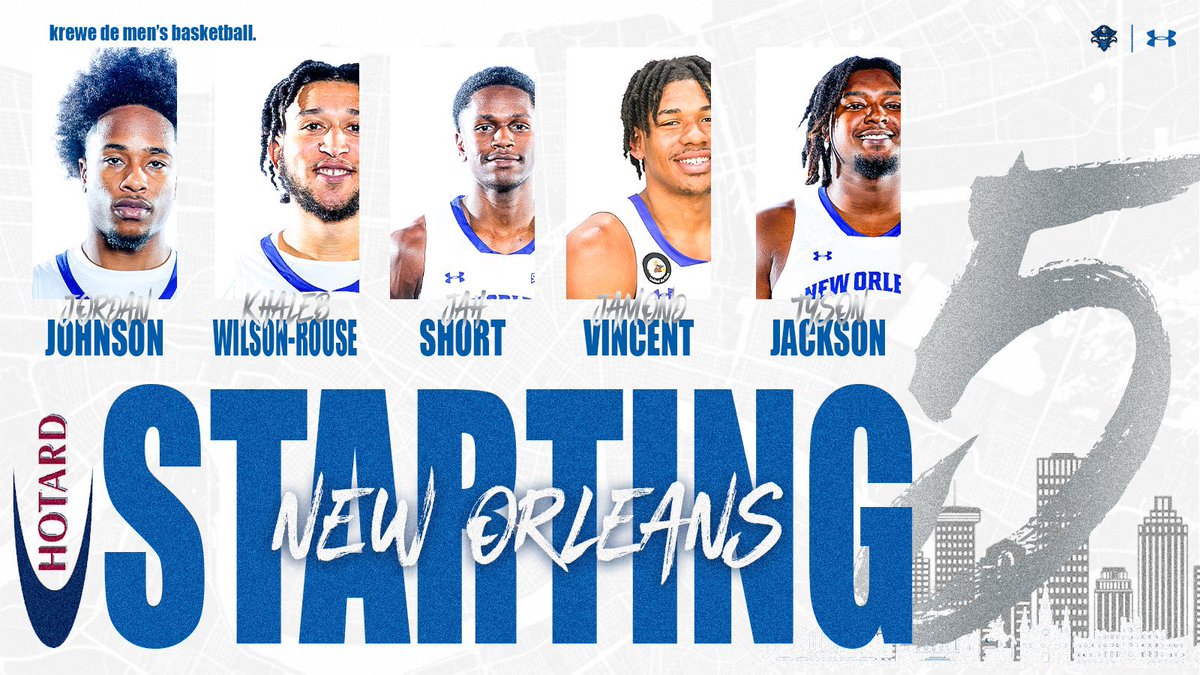 PrivateersHoops's tweet photo. your starting five against the lions brought to you by HOTARD. #NOLAsTeam⚔️ https://t.co/AUaGfLmnCJ