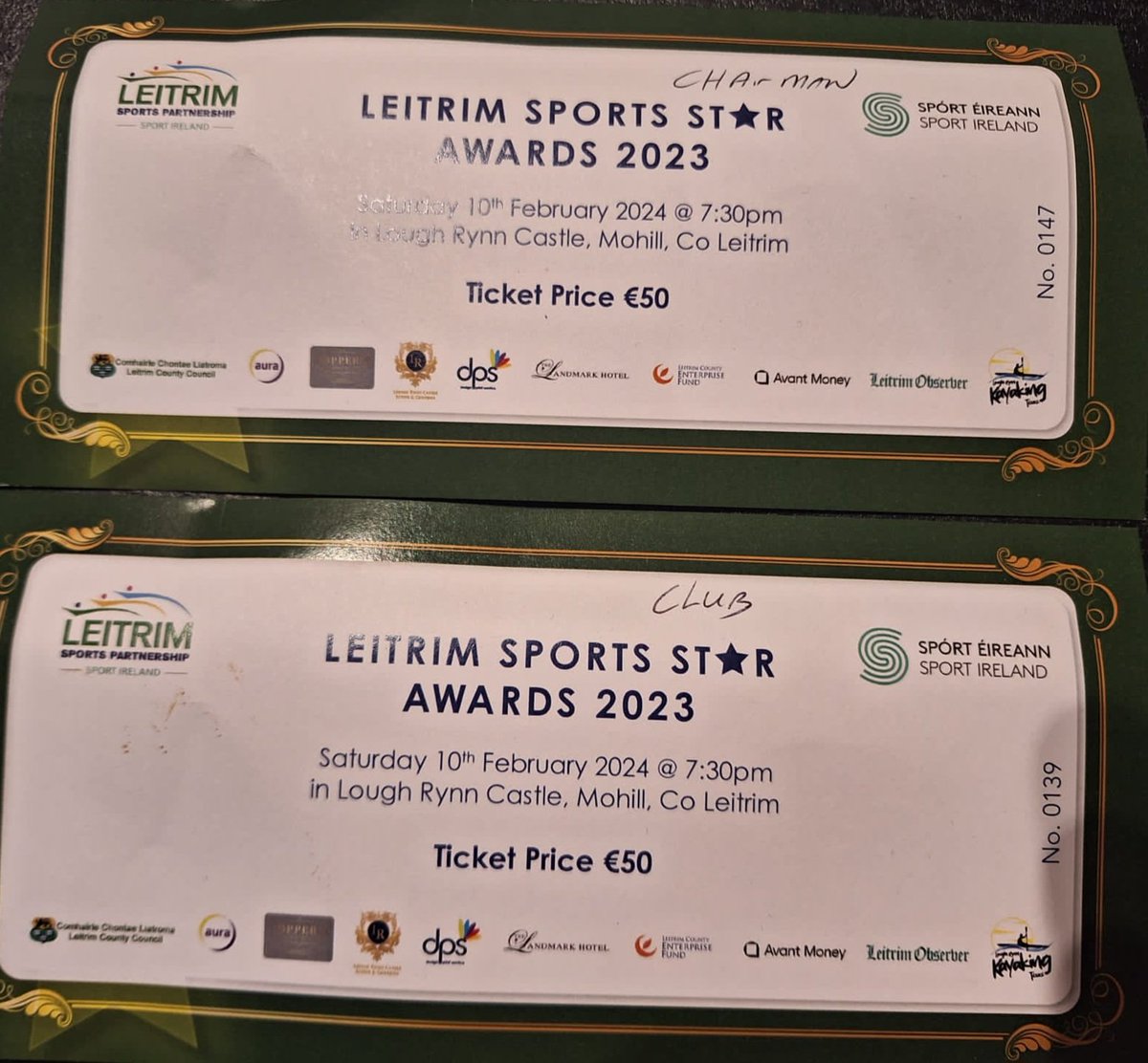 All set for tonight! We are delighted to attend as a club tonight. @LiamCox93 @LeitrimLSP @leitrimcoco