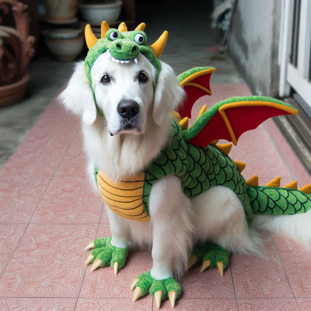 TheDuncanDog's tweet photo. I'm celebrating the Year of the Dragon.
Or, at least, my AI self is. 🐉🐾
Happy Lunar New Year! 

(I have a love/hate relationship with this AI stuff...it's SO cool, but very scary too) 😳

#NotReallyMe #Doppelganger #GoldenRetriever #TheDuncanDog https://t.co/4O1QOO0eYH
