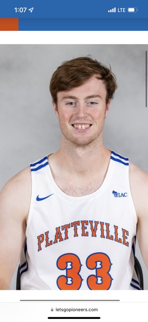WetMcwilly's tweet photo. Random #WIAC player of the day is Drew Maloney! “I enjoy Brewer games and laying pipe.” - Drew Maloney…. Some speculate he may be former Platteville Pioneer and Columbus standout Bennet Emler in disguise??? https://t.co/8NDCOc5Z9R