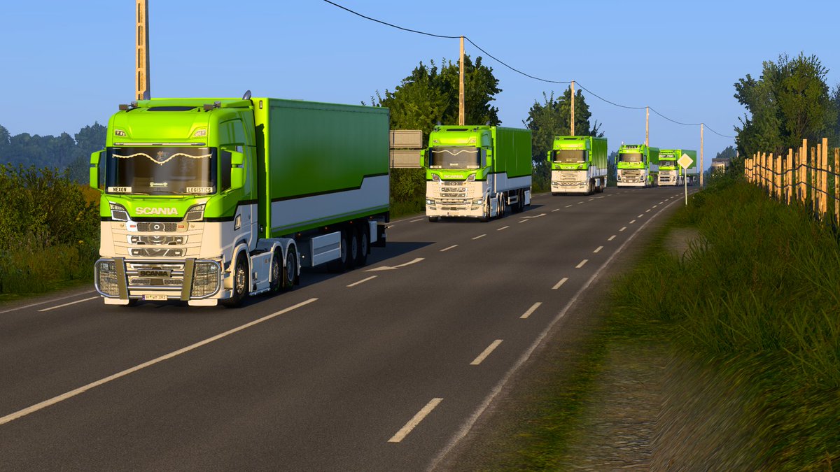 NexonLogistics's tweet photo. Today, Nexon Logistics successfully held a #ETS2 convoy, the event was flawlessly executed. Participants were impressed by the seamless coordination, thanks to @OCSC_Officiel.

Thank you for joining us and see you on Feb 24th again🚛 https://t.co/lAIaIVPuC4 https://t.co/fUHbS64mXN