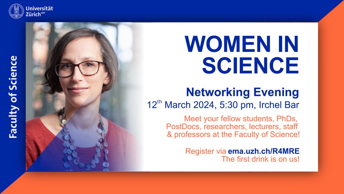 Together with the @UZH_Science #equality committee, Prof. Johnson invites all members of the faculty for a #WomenInScience #networking evening on 12th March 2024, 5:30 pm @ #IrchelBar! 🙋‍♀️ Register via ema.uzh.ch/R4MRE #diversity #allyship #mentoring #advocacy in #academia