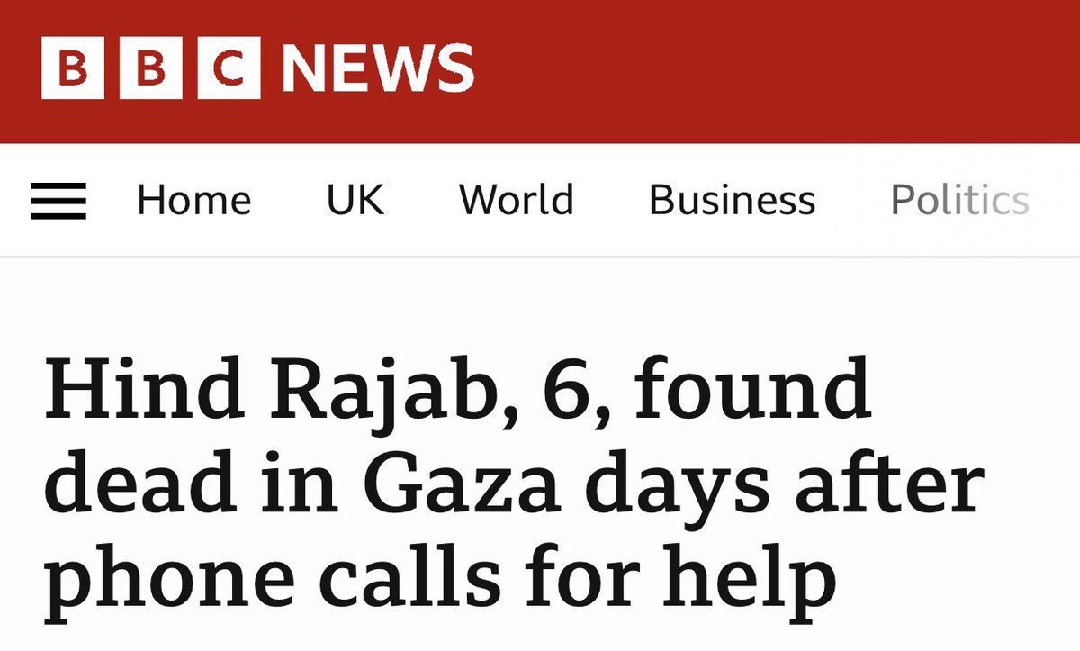Four major Western news outlets covering the story of Hind Rajab, *none* of them use the word “killed” or “Israel.” This is not an accident, it’s a systematic effort to whitewash the crimes of Israel. And it’s complicity in those crimes.